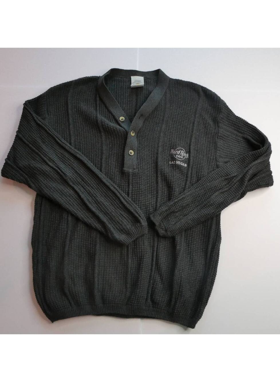 Hard Rock Hotel Las Vegas 1/4 button sweater, large, NEW